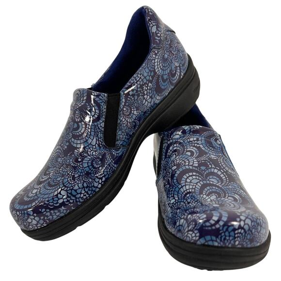 Easy Works Shoe Women's 7M by Easy Street Clogs Blue Mosaic EUC - Picture 1 of 8